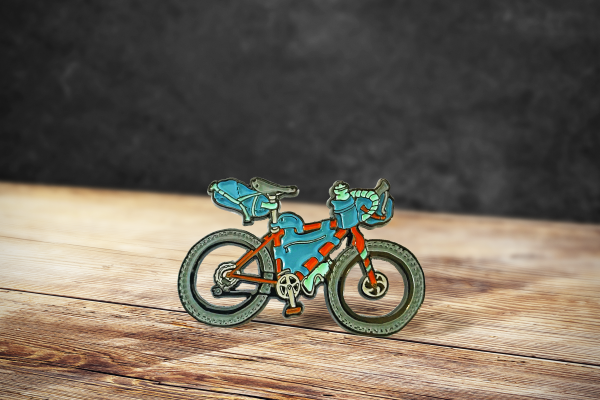 enamel bikepack pin